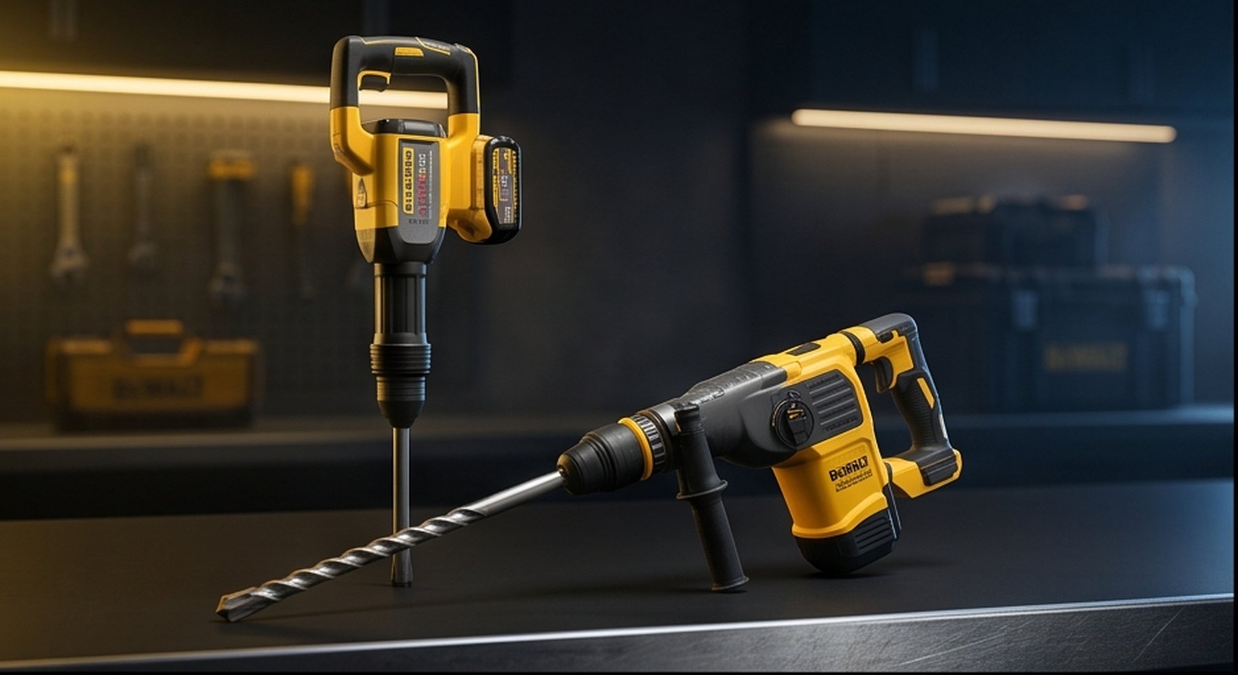 DeWalt cordless demolition - SDS Max chipping hammer and rotary hammer