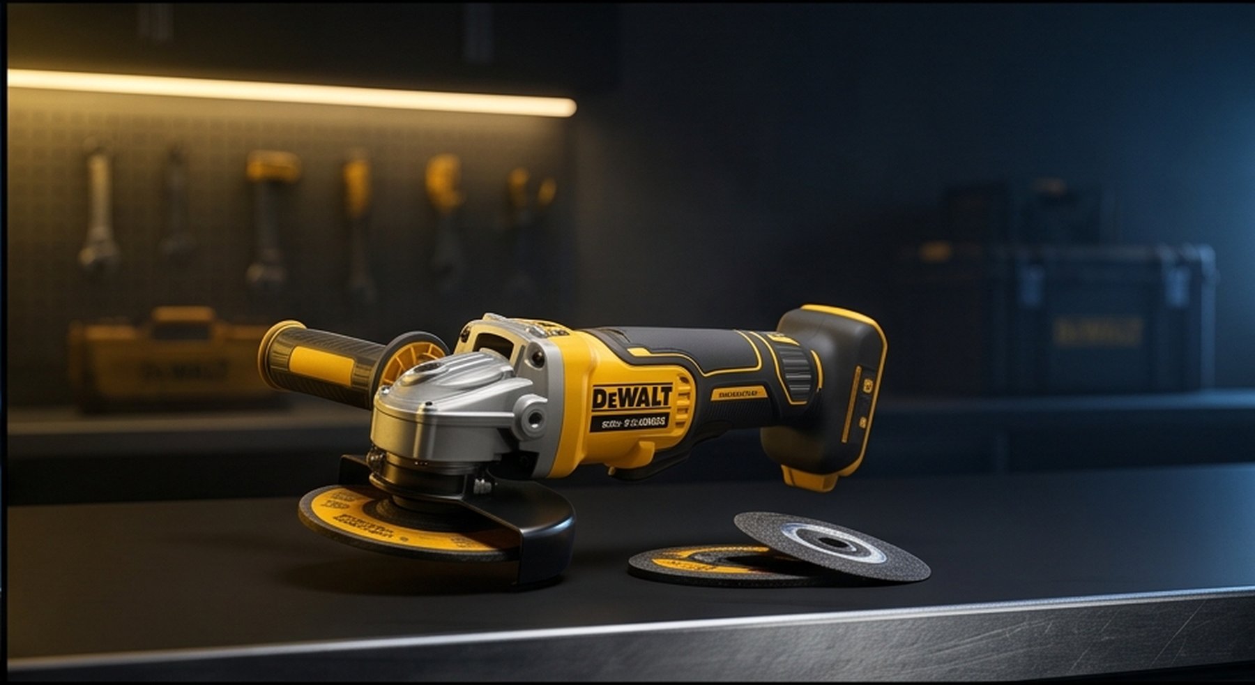 DeWalt angle grinder with cutting wheel