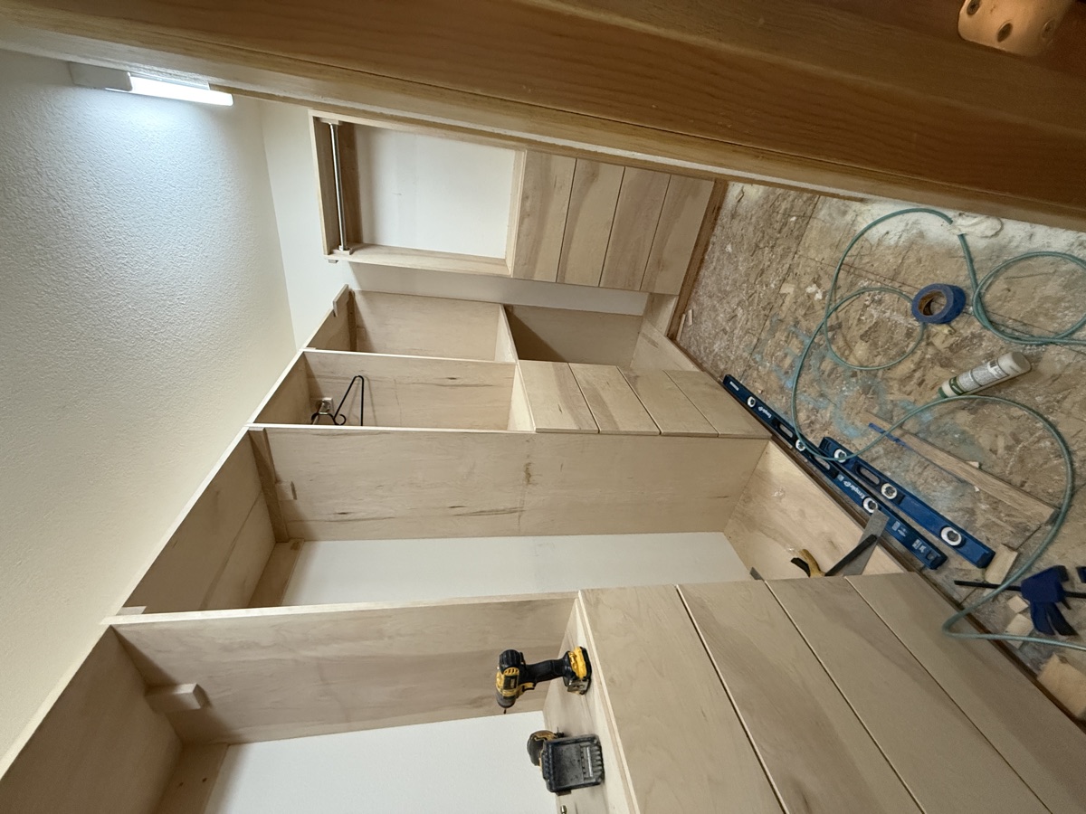 All towers installed in the completed walk-in closet
