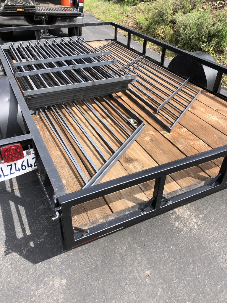 Pre-fab fence panels on trailer