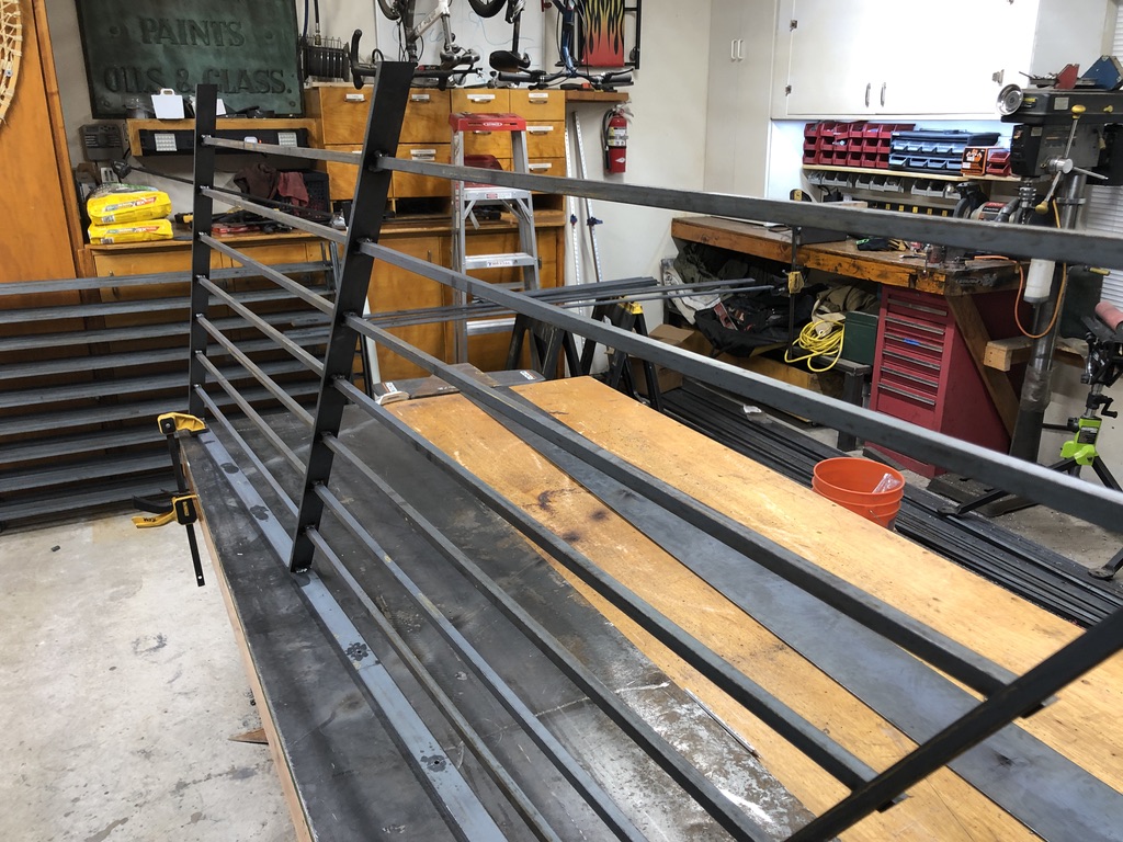 Picket rail tacked
