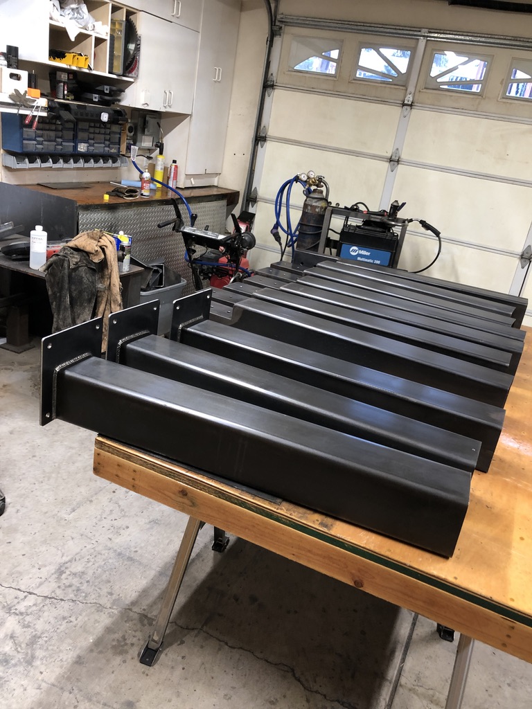 Powder-coated steel stair stringers