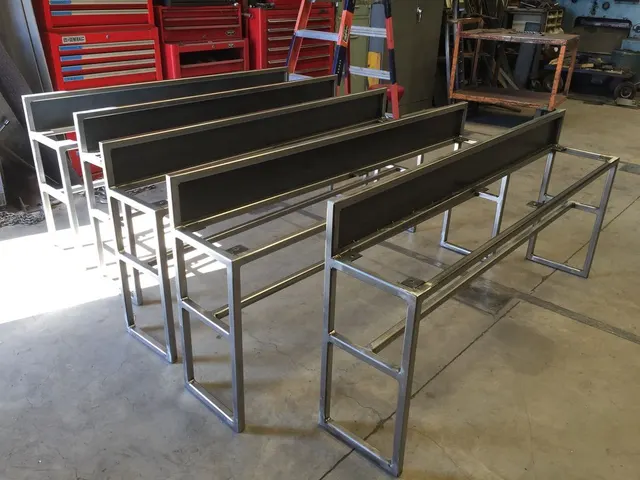 Custom metal fabrication in the CC Welding shop, Reno NV — material stock, jigs, fixtures and work in progress (photo 360 of 383)