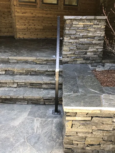 Custom railing and balustrade fabrication by CC Welding — stone-step handrails, cable rail and picket panels for Tahoe homes (photo 73 of 152)