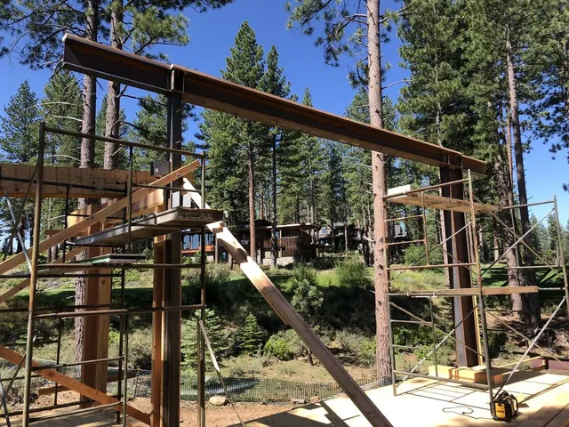 Structural steel fabrication by CC Welding — beams, columns, base plates and stair stringers for Tahoe projects (photo 2 of 68)